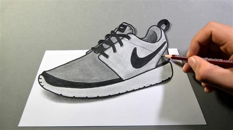 3d tekenen nike|3d drawing Nike shoes.